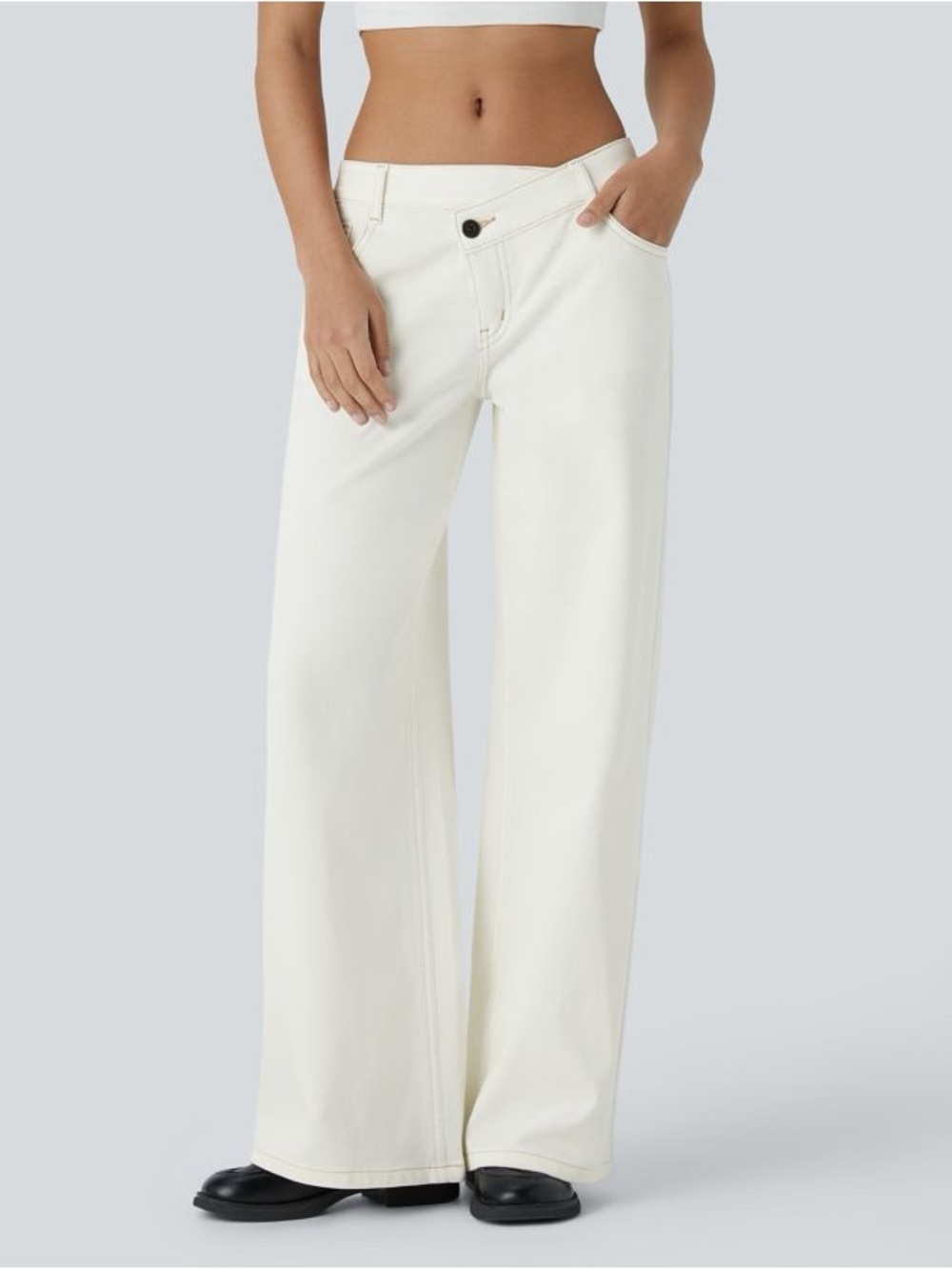 Halara Flex Wide-Leg Asymmetrical Low-rise Baggy Jeans - NWT